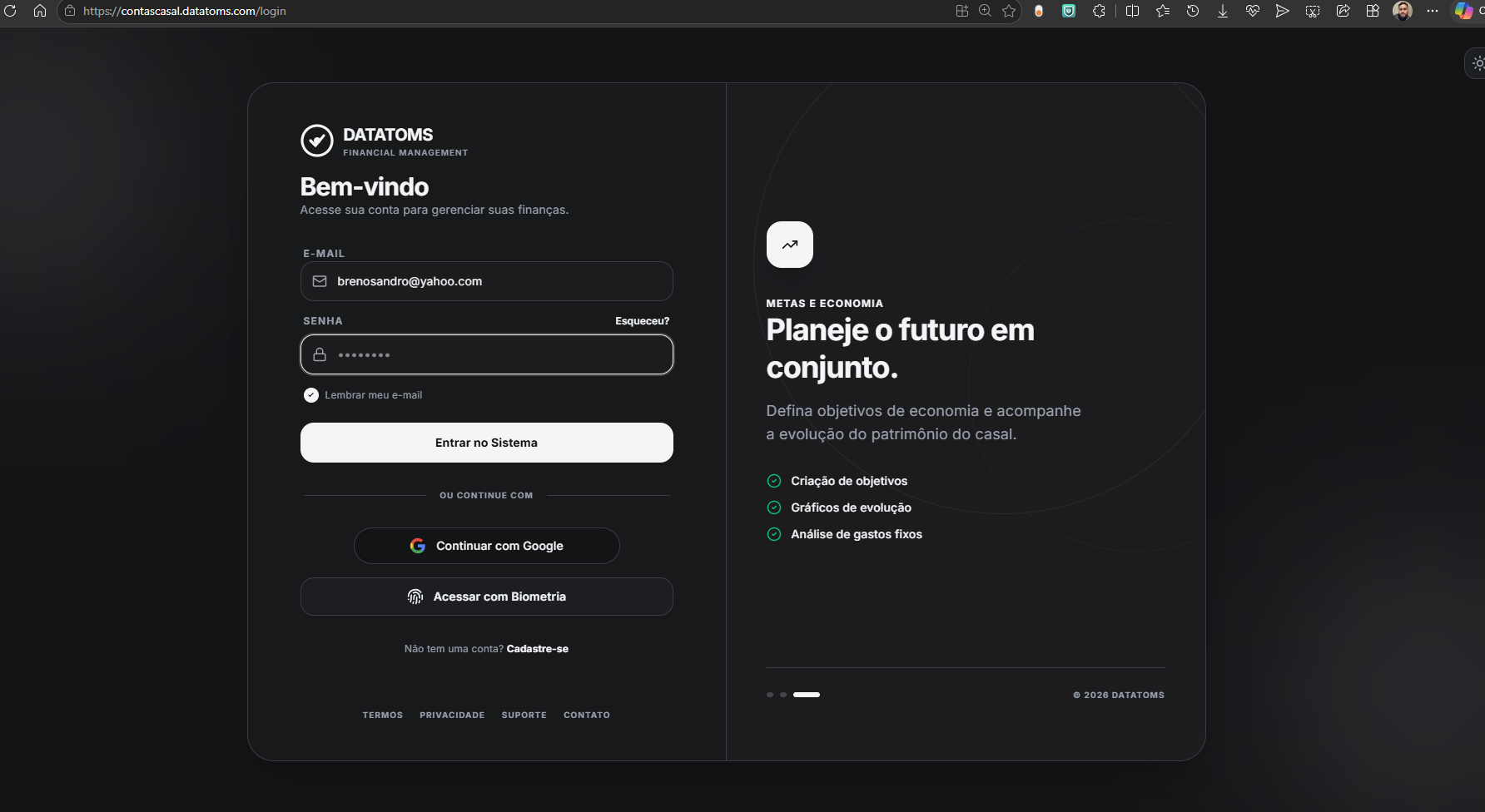 Contas Casal Screen